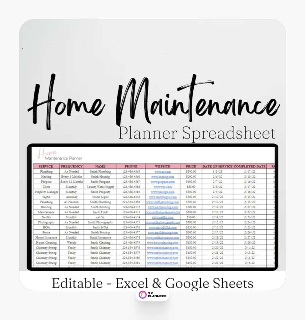 Home Maintenance Planner