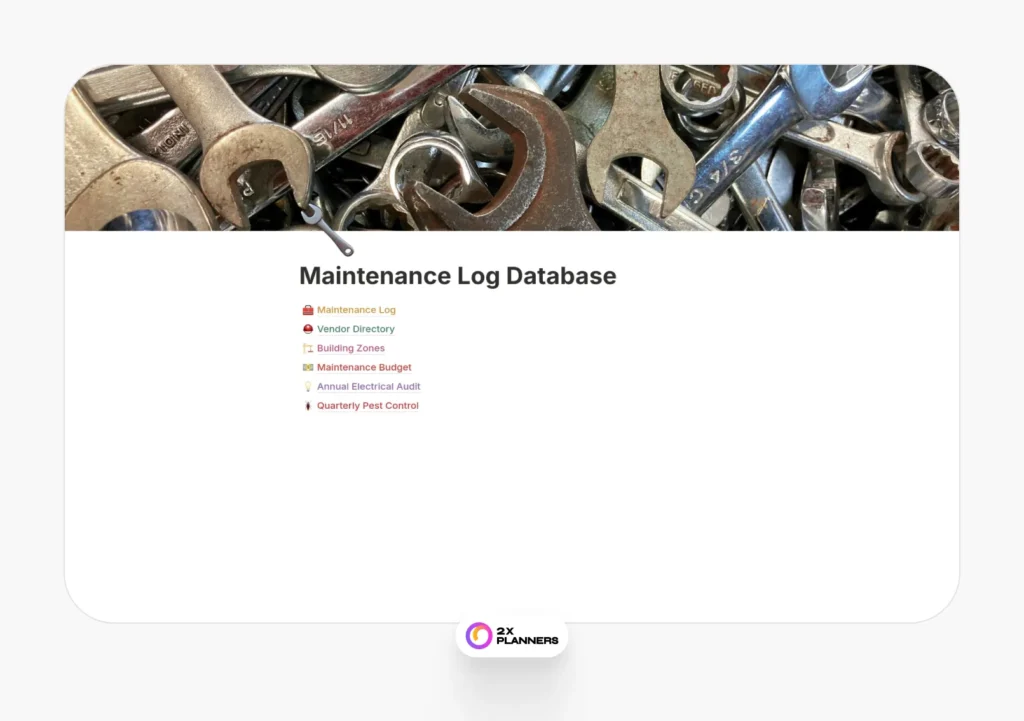 Maintenance Log Database