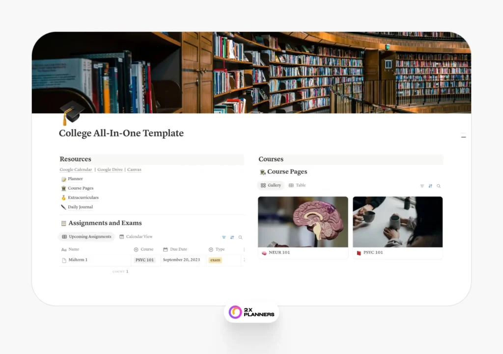College All-in-One Planner