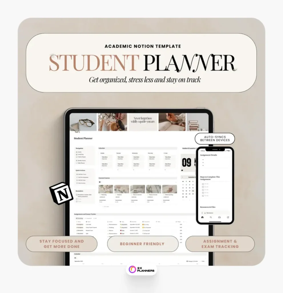 Assignment Tracker College Planner Daily Planner