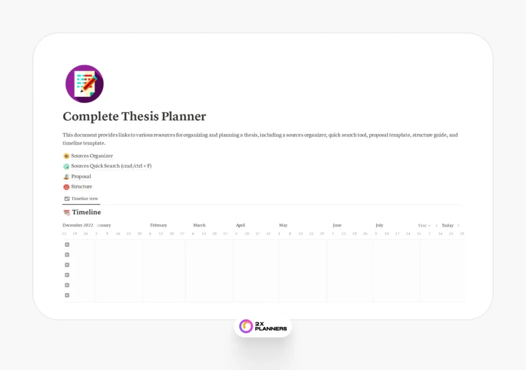 Complete Thesis Planner