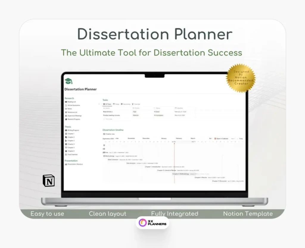 Dissertation planner