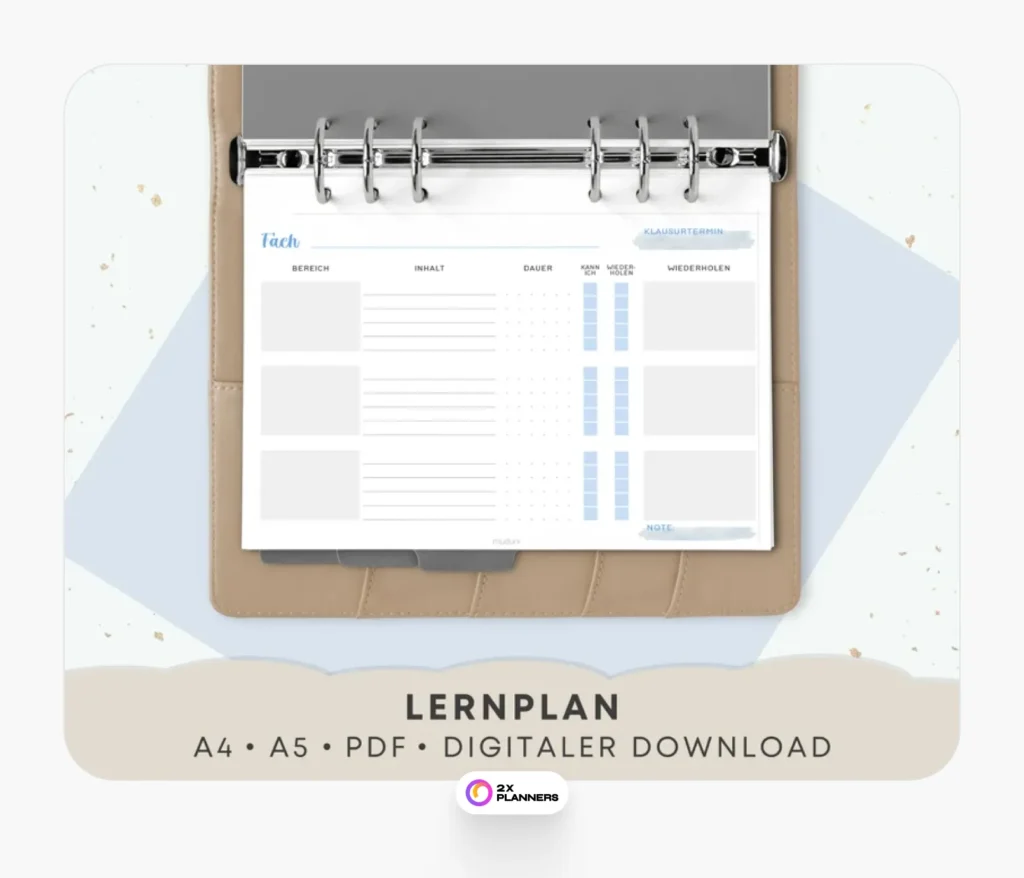 Study plan for university and school,