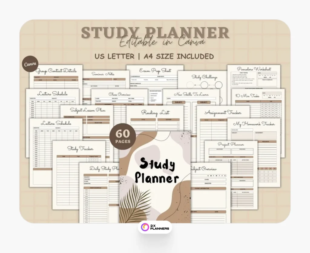 study planner bundle