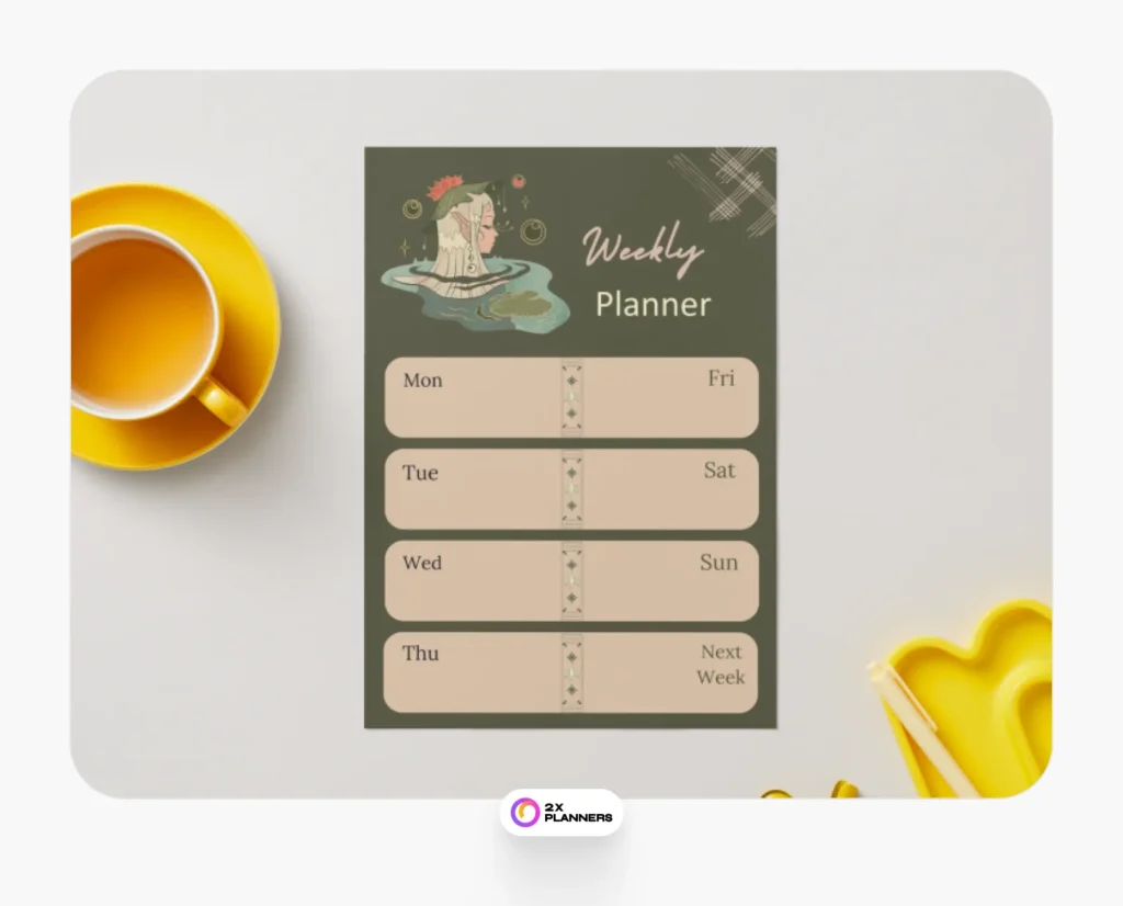 green art weekly planner