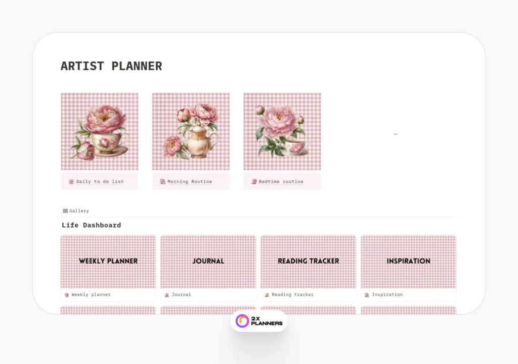 Artist planner