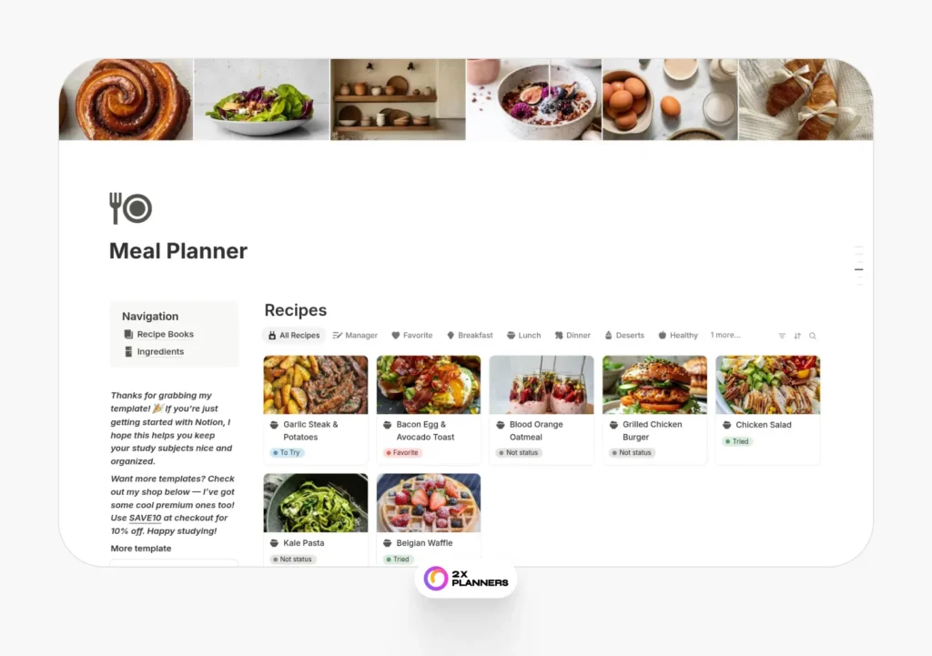 Meal Planner & Recipes Book