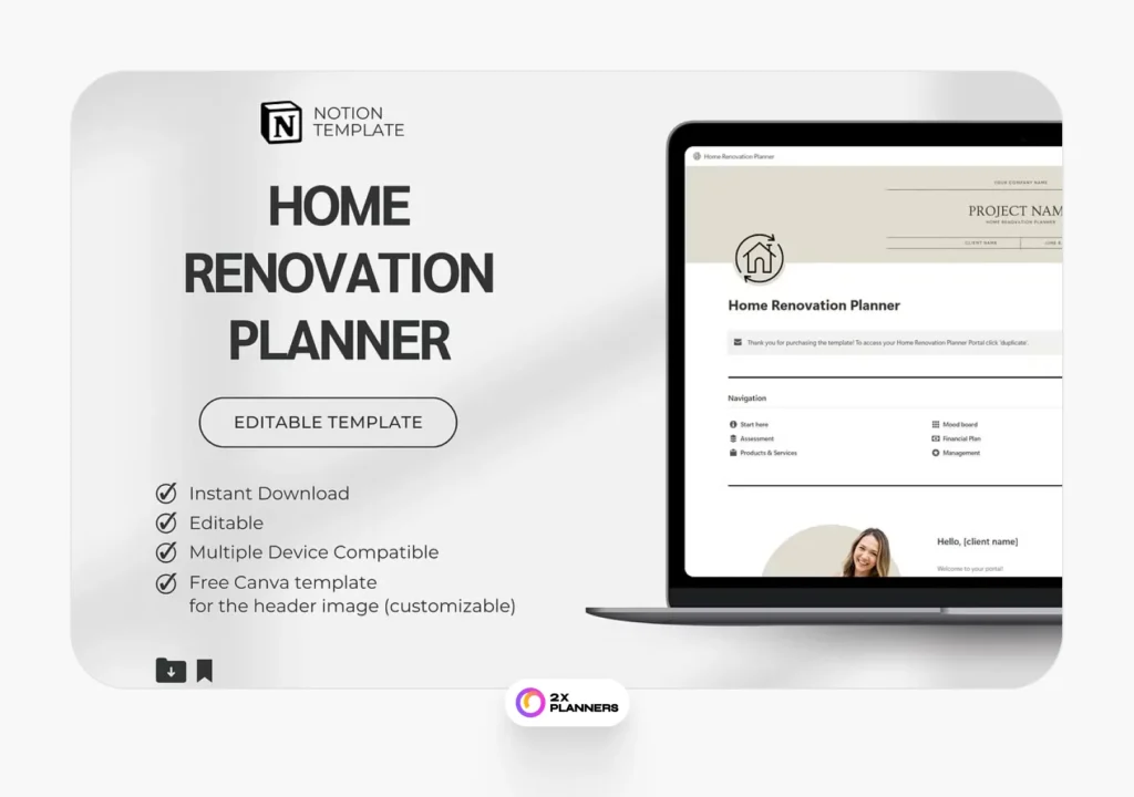 Home Renovation Notion Planner