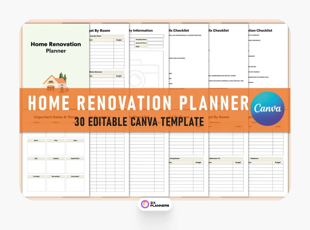 Editable Home Renovation Planner