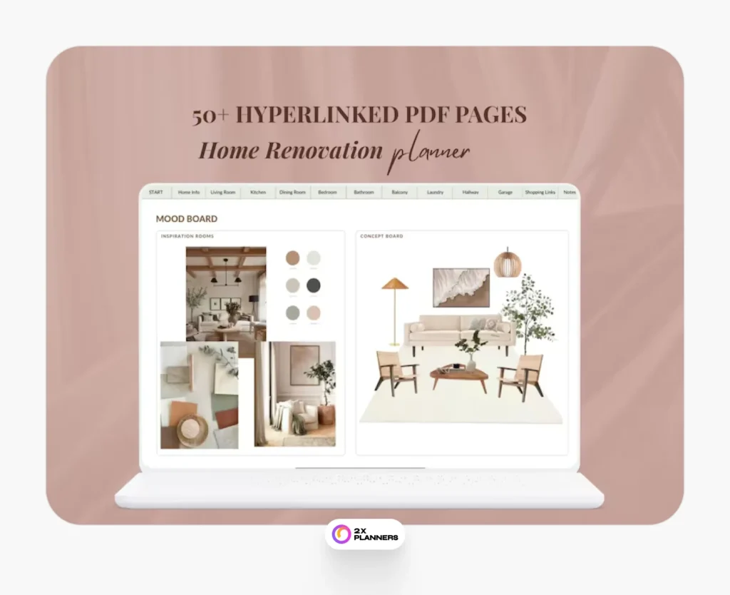Home Renovation Planner: Interior Design Digital Template
