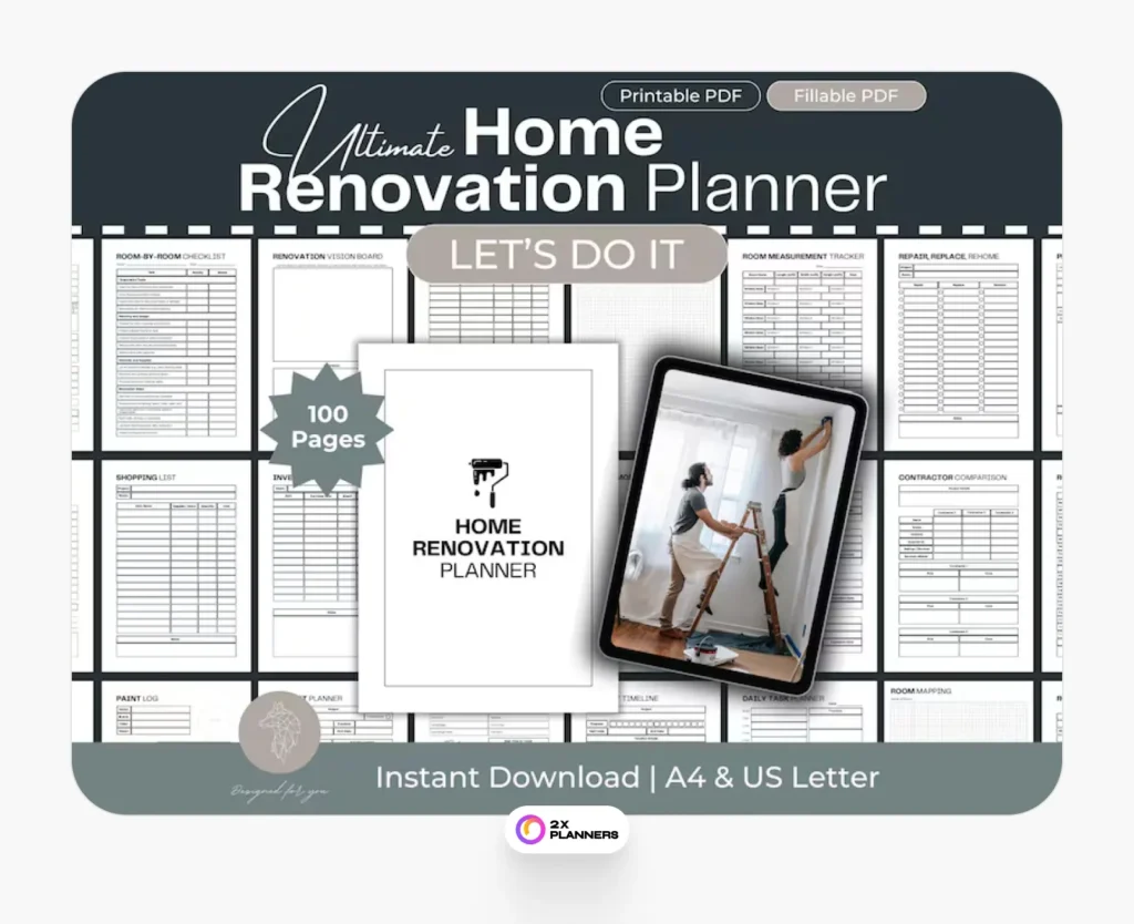 Home Renovation Planner, Budget Tracker, Projects Checklist
