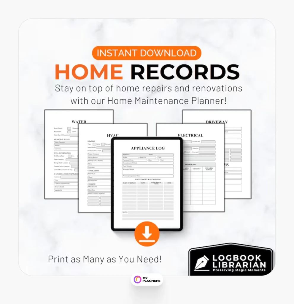 Home Maintenance Planner: Repair & Renovation Tracker