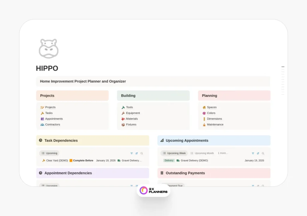 Home Improvement Project Planner and Organizer