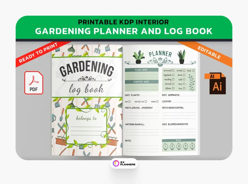 KDP Gardening Planner and Log Book