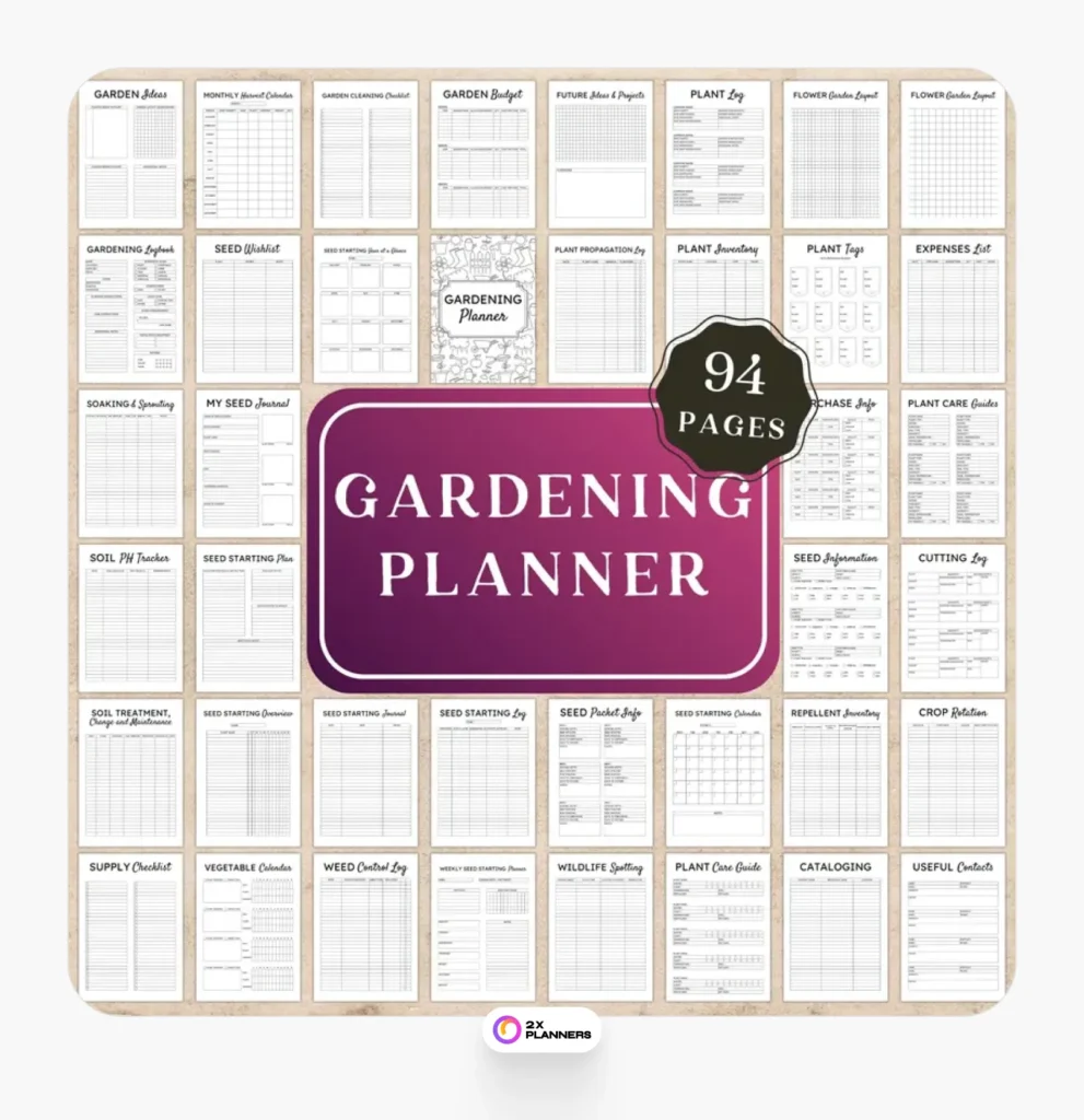 Garden Planner Printable Garden Journal Pages Plant Tracker Seed Log Sheets