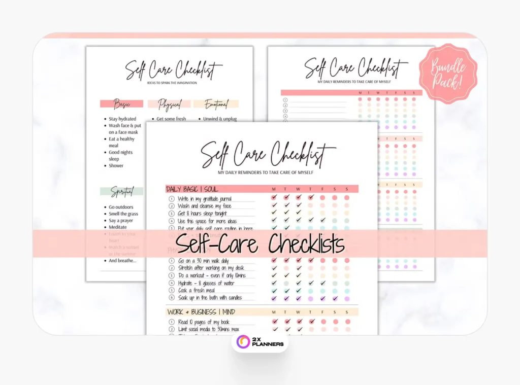 Self Care Planner Checklist