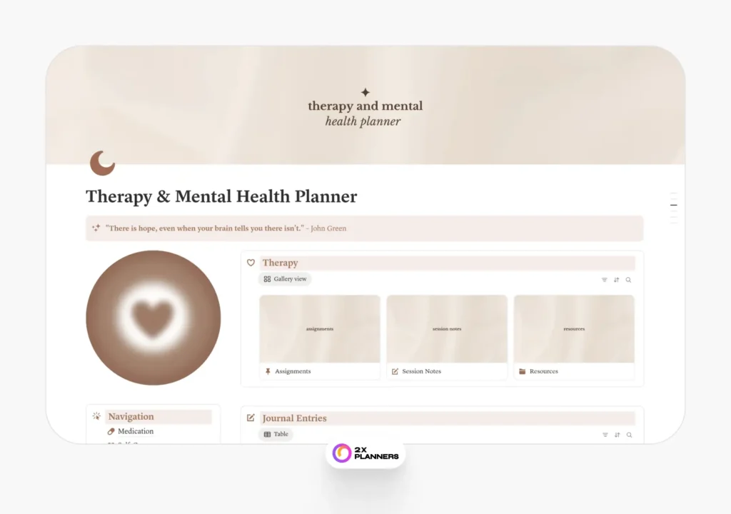 Therapy & Mental Health Planner