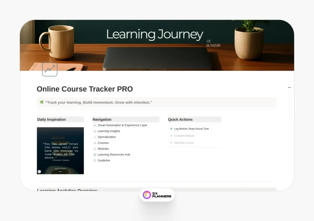 Online Course Tracker - PRO Dashboard