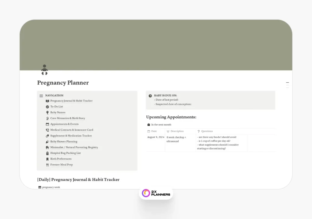 Pregnancy Planner & Journal