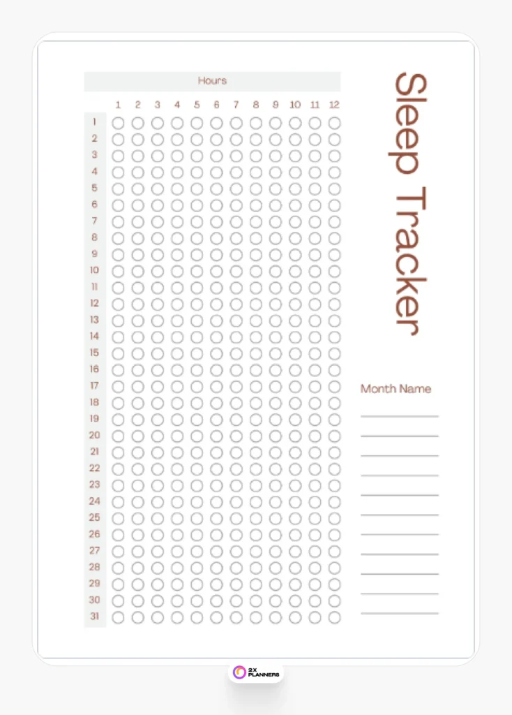 White Minimalist Sleep Tracker Planner