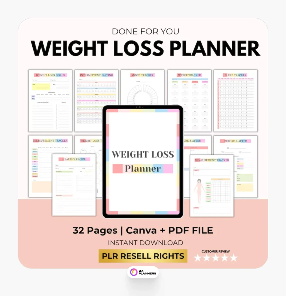 Printable weight loss planner