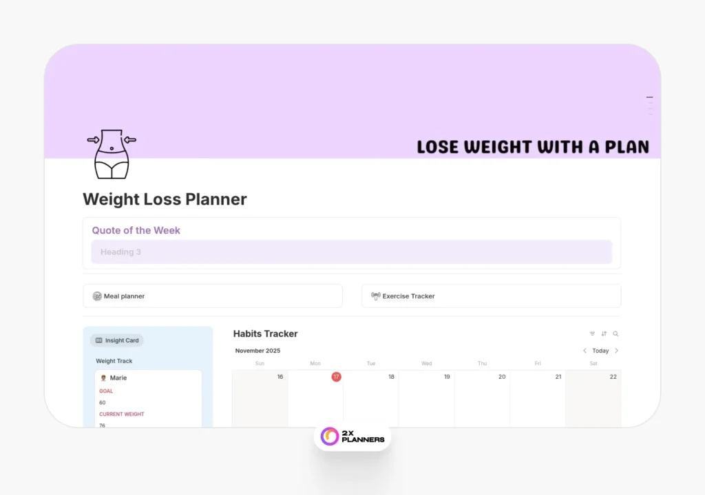 Weight Loss Planner