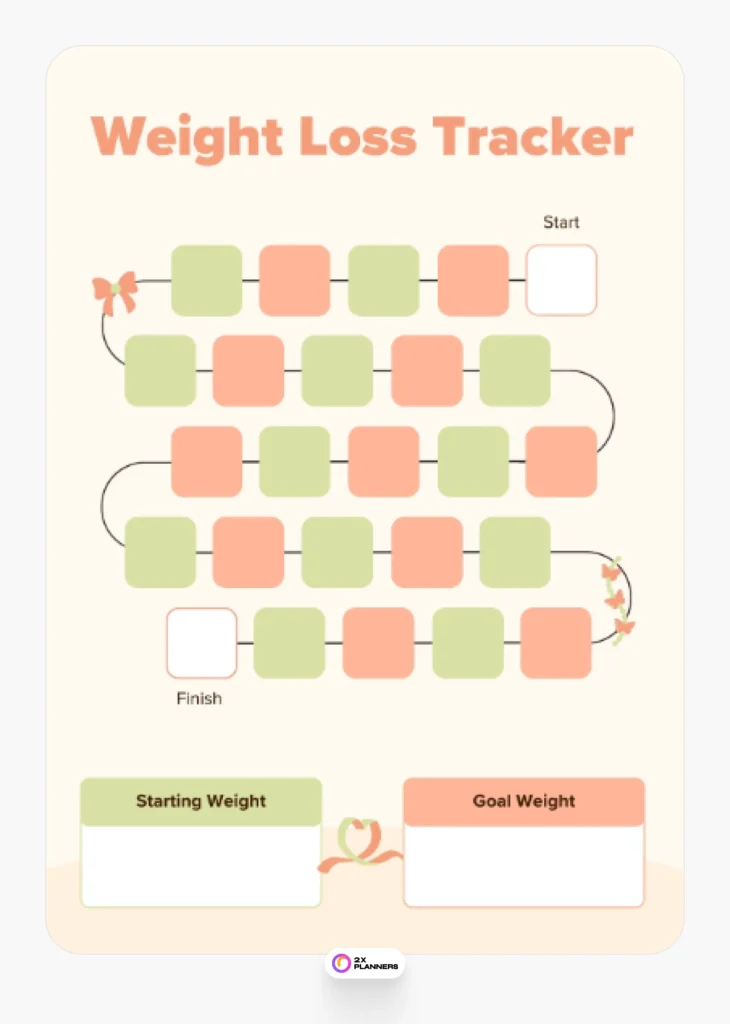 Orange and Green Weight Loss Tracker Planner