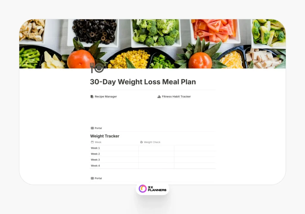 30-Day Weight Loss Meal Plan