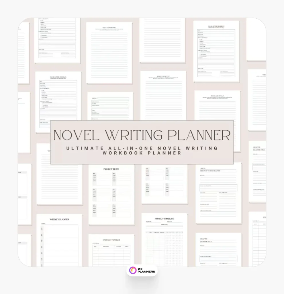 Novel planner, fiction writing plan