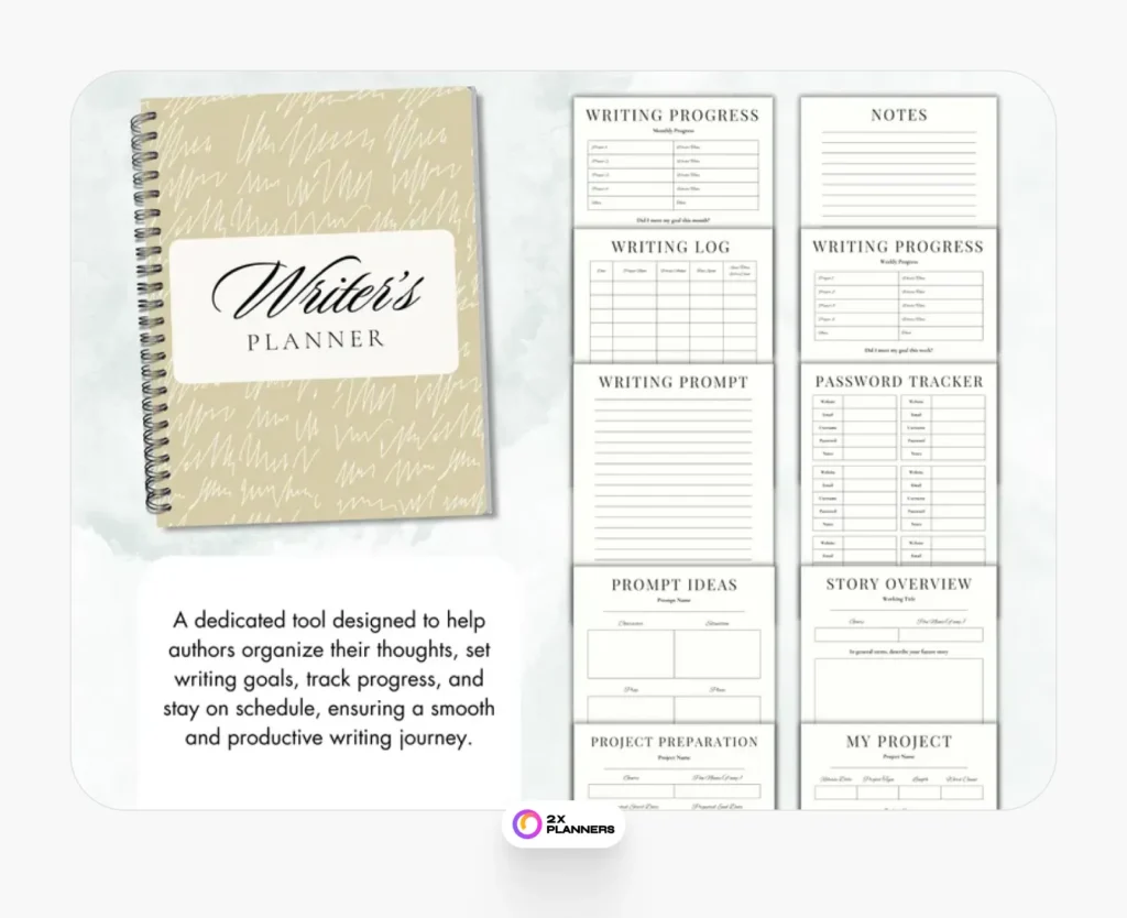 Printable Writer's Planner: Daily Writing