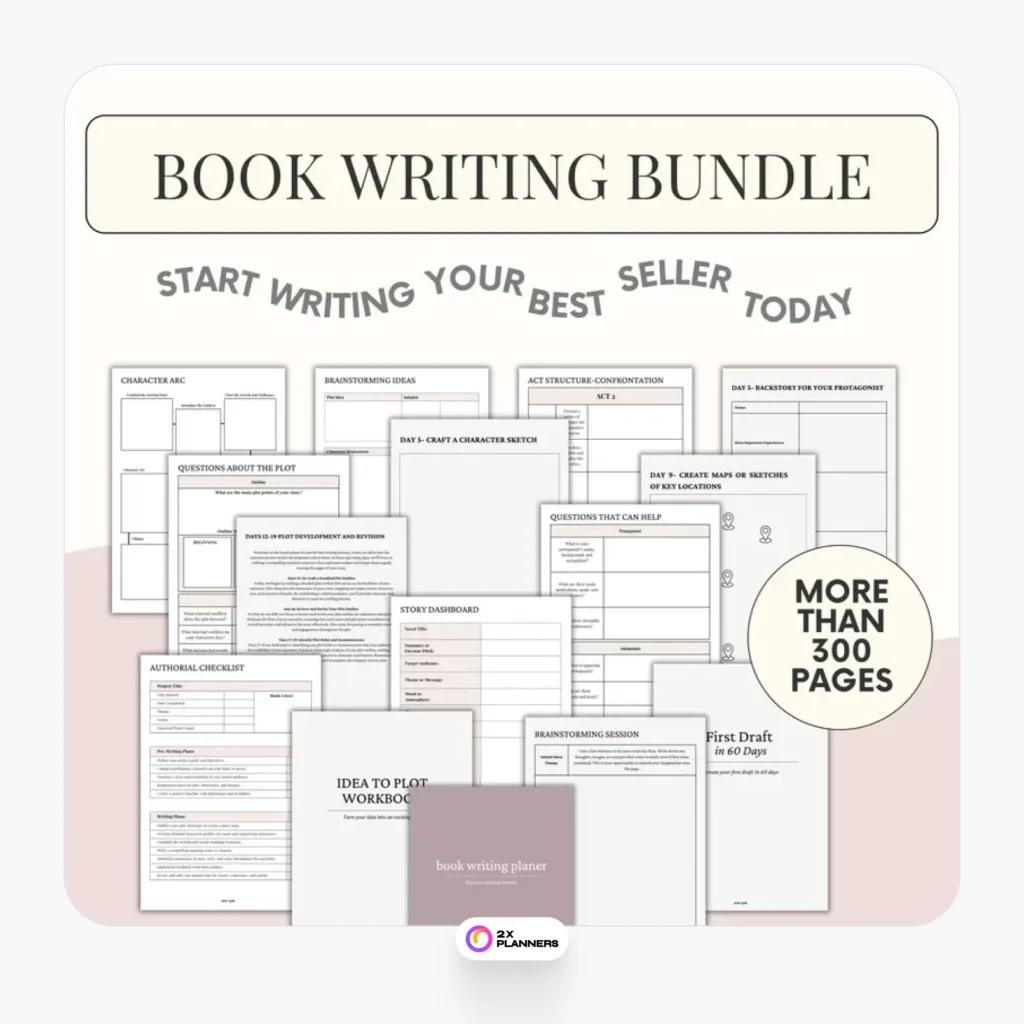 Novel Handbook Planner Bundle: Writer Story Outlook