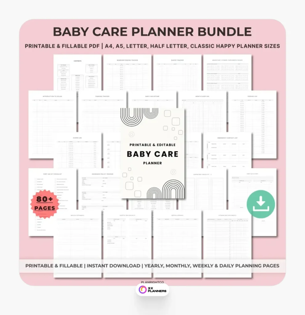 Newborn Baby Care Planner Printable 