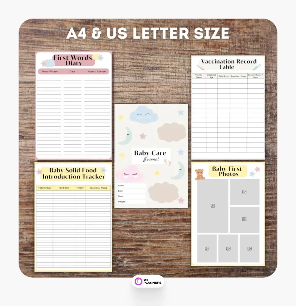 Printable Baby Care Planner: Daily Tracker 