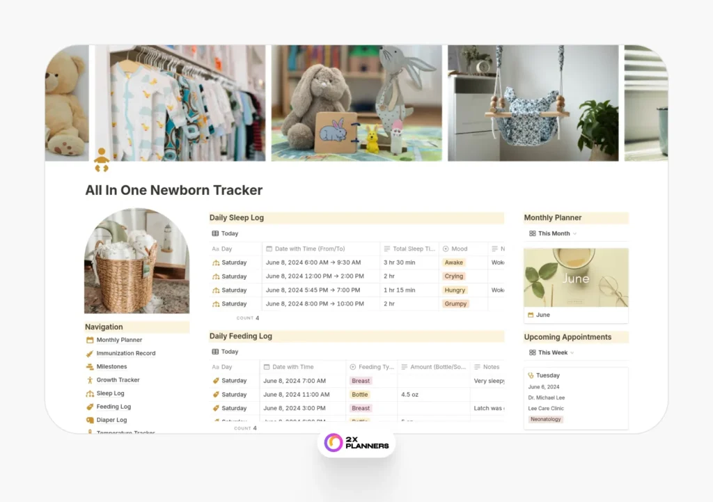 All In One Newborn Baby Care Tracker